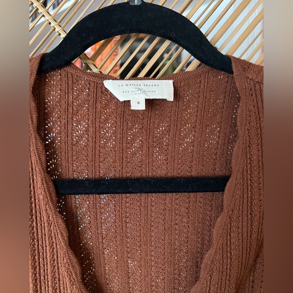 Sezane Brown Ribbed Mini Dress - Picture 2 of 5
